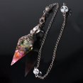 thumbnail image 4 of Natural Crystals Pendulum Gemstone Dowsing Pendulum 6 Faceted Hexagonal Pointed Pendant for Divination, Energy Balancing Pink Colorful, 4 of 8