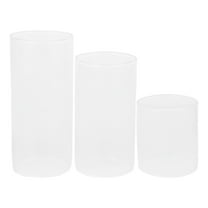 BEADCEST Clear Glass Candle Holders for Decorators 3Pcs