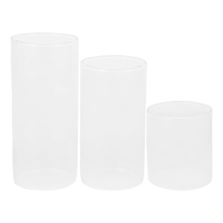 BEADCEST Clear Glass Candle Holders for Decorators 3Pcs
