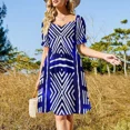 thumbnail image 4 of Blue African Mud Cloth Design Sleeveless Dress Party dresses Female clothing women's summer dresses 2024 dress, 4 of 7