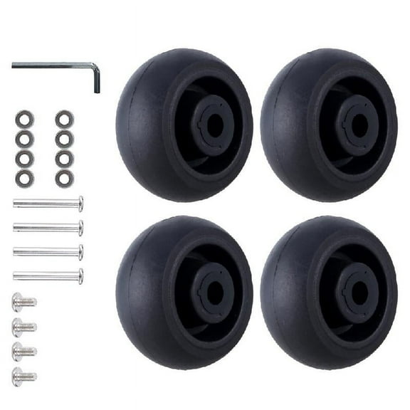 Necvior Suitcase Replacement Wheels Kits 4Pcs 40x18mm Black Rubber Caster Mute Smooth Wheels for Worn Out Luggage Spinner Wheels