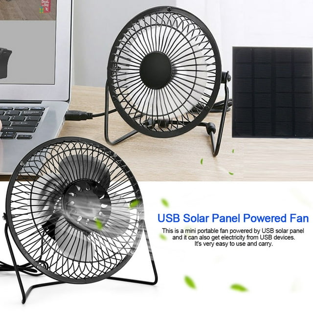 Ventilador USB, ventilador portátil con panel solar USB, características mejoradas