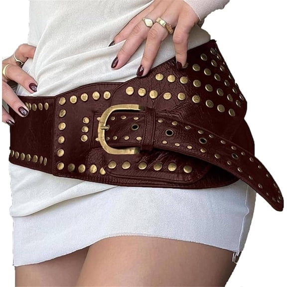 YooGuoGuo Studded Belt Chunky Belt for Women Boho Belt Thick Belts Emo Belt Streetwear Y2k Punk Aesthetics 80s Belt