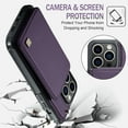 thumbnail image 6 of ELEHOLD for iPhone 14 Plus Case with Card Holder, iPhone 14 Plus Wallet Case for Women Men with RFID Blocking, Durable Leather Kickstand Shockproof Case for iPhone 14 Plus,Purple, 6 of 6