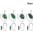 thumbnail image 3 of Sunlit Tropical Leaf Decorative Shower Curtain Hooks Green Botanical Shower Curtain Rings, Resin, Monstera Deliciosa Strelitzia Reginae Leaves Shower Curtain Hangers for Bathroom, Set of 12, 3 of 5