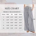 thumbnail image 4 of SWQZVT Women's Linen Wide Leg Pants High Waisted Palazzo Lounge Pants Drawstring Elastic Waist Casual Summer Beach Vacation Pants with Pockets, 4 of 6