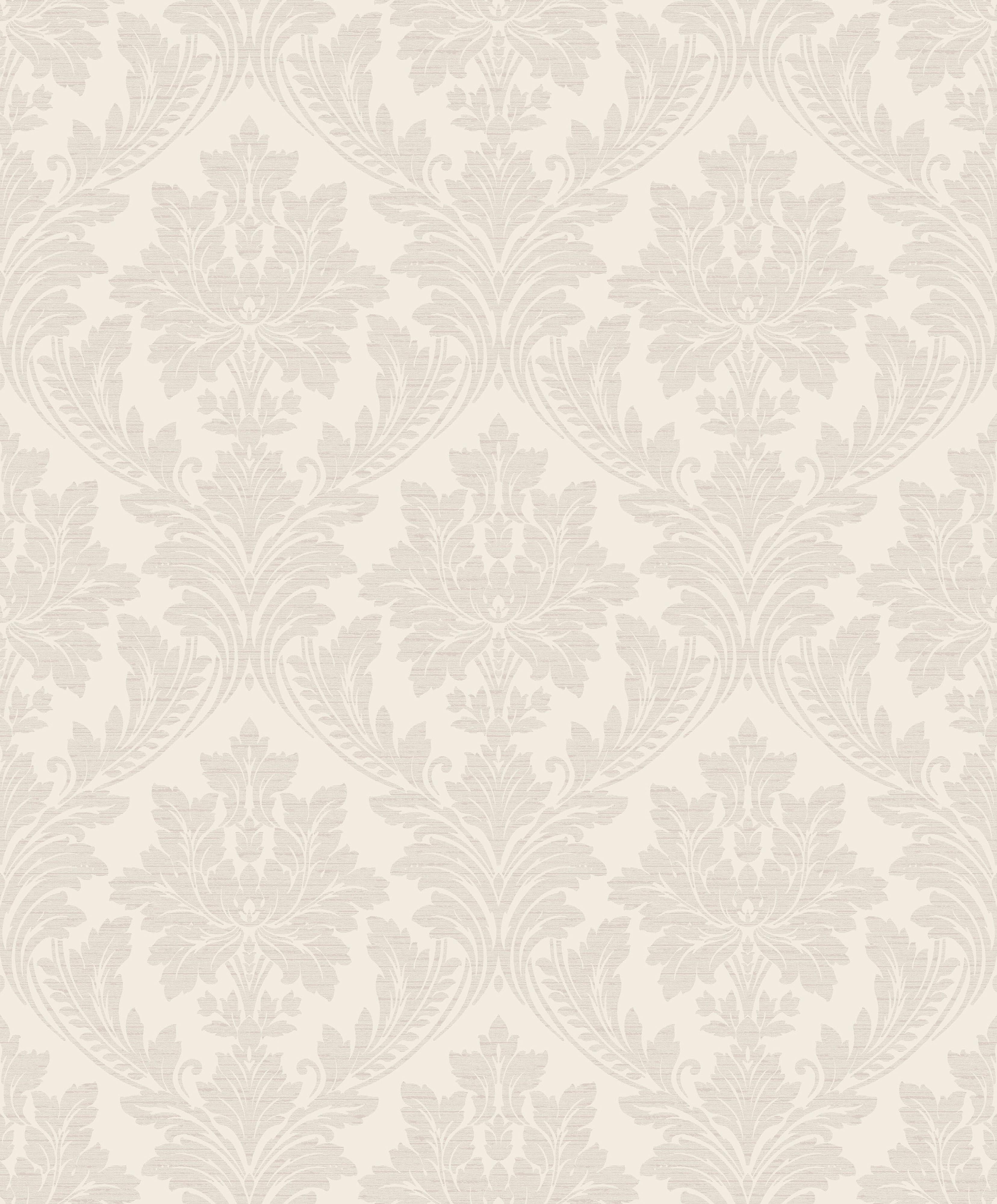 Taupe Classic Floral Damask Printed Non-Woven Non-Pasted Textured Wallpaper 57 Sq. Ft.