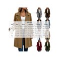 thumbnail image 4 of Zynoxe Womens Jackets With Side Pockets Classic Notched Lapel Button Winter Jackets for Women Relaxed Mid‑Length Long Sleeve Coat Versatile Solid Color Casual Overcoat L, 4 of 7