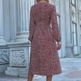 thumbnail image 5 of Birdeem Robe à Manches Longues pour Femmes Aguichant Mode Décontractée Imprimé Manches Longues Col en V Plissé Mini Robe Manches Longues Mini Robe pour Femmes, 5 of 5