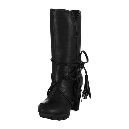 

NECHOLOGY Winter Boots for Women Wide Width For Womens Long Shoes Boots Boots Boots Boots Womens Boots Size 11 Low Heel Black 7