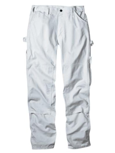Relaxed Fit White Utility Painter Pants 100% Cotton 