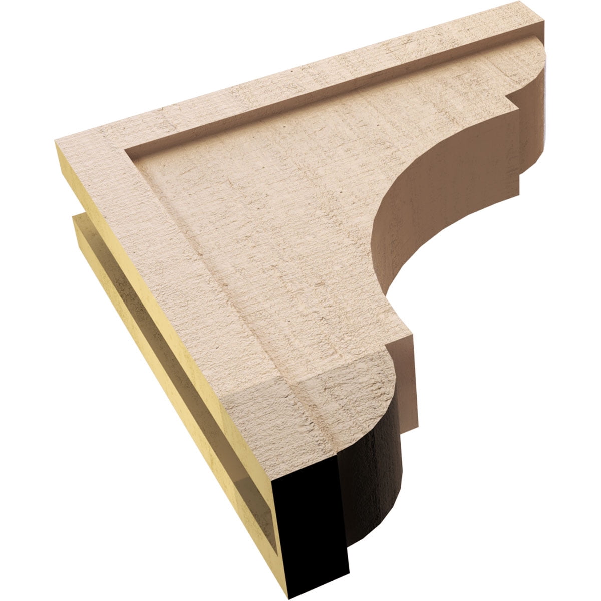 5"W x 20"D x 20"H Thin Bryant Rough Cedar Woodgrain TimberThane Corbel, Primed Tan