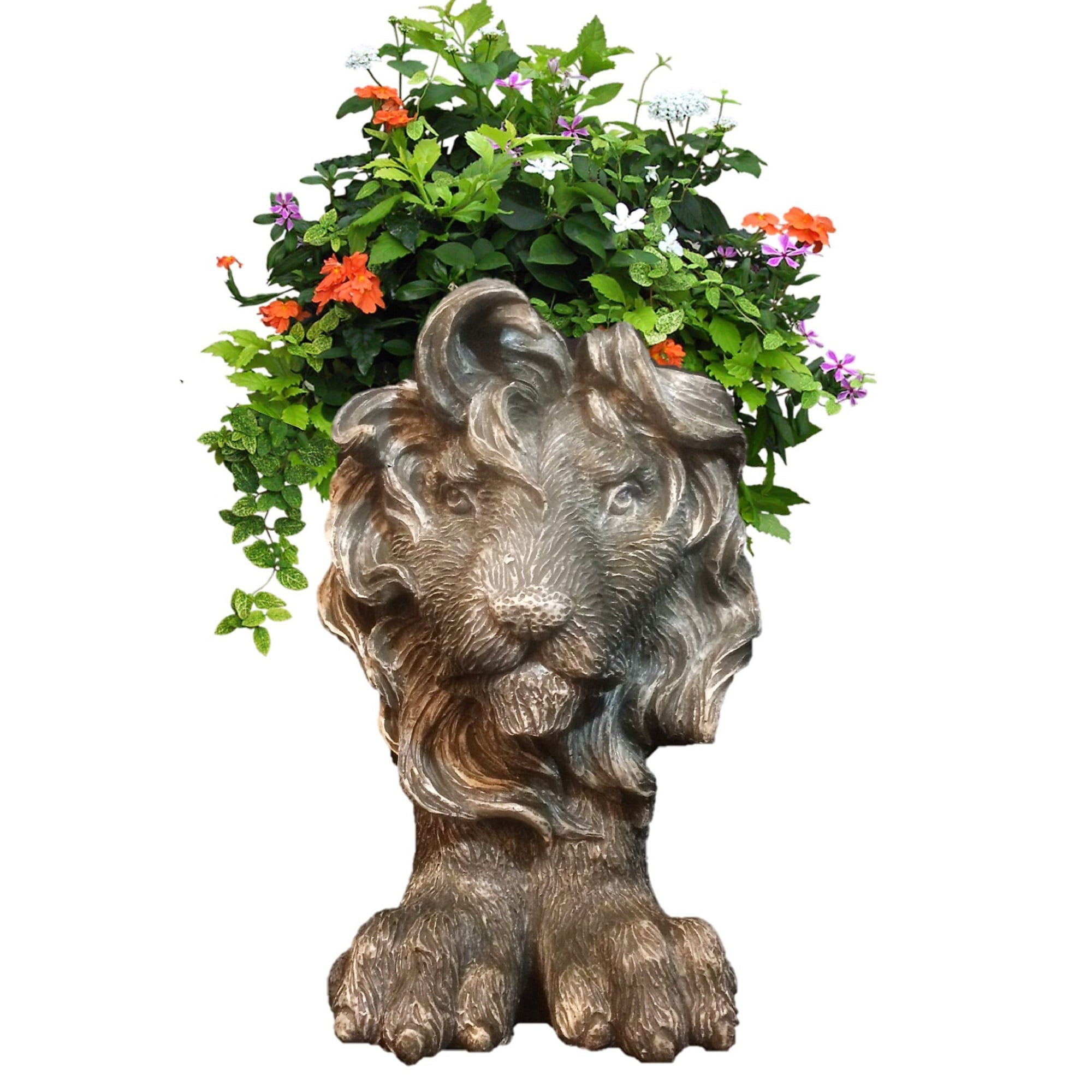 Homestyles Graystone Lion Muggly Mascot Animal Statue Planter Pot -  