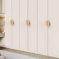 thumbnail image 5 of Gamvdout Furniture Handles 2Pcs Beech Wood Drawer Handles Semi Circular Wooden Cabinet Wardrobe Door Children'S Room Solid Wood Handles 32Mm, 5 of 6