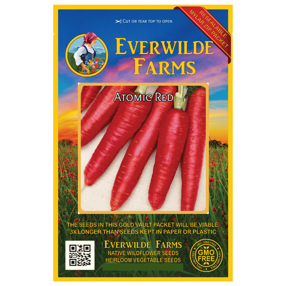 Everwilde Farms 1000 Atomic Red Carrot Plant Seeds