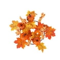 thumbnail image 2 of Fall Door Hanger Decor - Plastic Pumpkin Maple Leaf Wall Hanging | Thanksgiving & Halloween Decoration | All-Weather Orange Wreath for Porch Doors, Fireplace Home Wall Décor(Yellow), 2 of 6