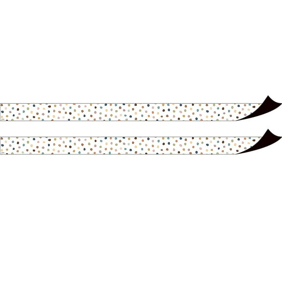Teacher Created Resources Everyone is Welcome Painted Dots Magnetic Border, 24 Feet Per Pack, 2 Packs