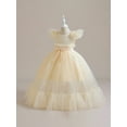 thumbnail image 3 of Bagilaanoe Girls Formal Dress Flying Sleeve A-line Princess Dresses 6-17T Kids Backless Tulle Dress for Wedding Birthday Party Gown, 3 of 9