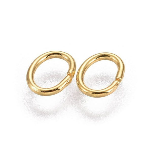 20pc 304 Stainless Steel Open Jump Rings Oval Golden 7.5x5.7x5.6x0.9mm
