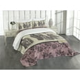 thumbnail image 3 of Ambesonne Victorian Quilted Bedspread Set 3 Pcs, Women Fashion Handbag, Queen Size, Grey Rose, 3 of 5