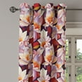 thumbnail image 3 of Ambesonne Floral Print Grommet Curtain, Blooming Soft Flowers, 50"x63", Ruby Burnt Orange, 3 of 5