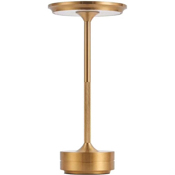 Cordless Metallic Table Lamp,Ishaped Dimmable Rechargeable Waterproof