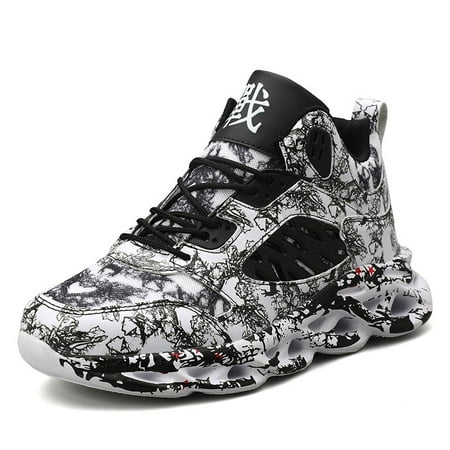 

Men s Graffiti Basketball Shoes Lightweight Breathable Non-Slip Cushioned Boots For Outdoor Workout Sports Fitness Streetball Running