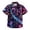 Multicolour, variant on Cosmic Neon Astronaut Print Short Sleeve Button Down Shirt For Boys Stylish Casual Breathable Lightweight Summer Top