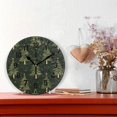 thumbnail image 2 of Yayeee 10" Wall Clock Battery Operated Quartz Round Silent Non-Ticking Home Decor, Hand Drawn Christmas Trees, 2 of 6