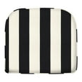 thumbnail image 2 of Honeycomb Outdoor Cabana Stripe Black & Ivory Rounded Seat Pad (2-Pack), 2 of 6