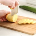thumbnail image 4 of tredstone French Fries Cutter Vegetable Potato Chips Making Wavy Edged Fruit Slicer Kitchen Tool yellow 1Set, 4 of 6
