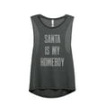 thumbnail image 1 of Thread Tank Santa Is My Homeboy Women's Sleeveless Muscle Tank Top Charcoal 2X-Large, 1 of 4