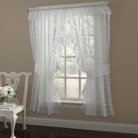 Walmart Credit Card Review >> Priscilla Ruffled Bridal Lace Curtain Panel Pair With ... Walmart Credit Card Review >> Priscilla Ruffled Bridal Lace Curtain Panel Pair With ...