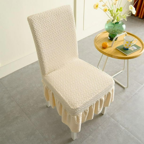 Funda Elástica Para Silla, Extraíble, Lavable, Fácil De Instalar, Multiusos, Apta Para Comedor, Cocina Y Oficina, Color Beige