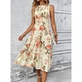 thumbnail image 6 of Floral Printed Panelled Sleeveless A-Line Maxi Dress for Women, 6 of 10