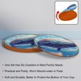 thumbnail image 4 of Whale Microfiber Leather Round Coasters (6PCS) - Set of 6 Drink Coasters, 11x11 cm/4.3x4.3 Inches, and Heat Table Coasters for Glasses, Cups, and Mugs, 4 of 6
