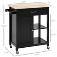Kitchen Island Cart, Rolling Kitchen Island with Storage, Solid
