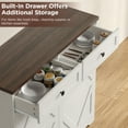 thumbnail image 4 of VEANERWOOD Tilt Out Trash Cabinet for 13 Gallon Garbage Can, Kitchen Storage Cabinet with Remove Odor, 2 Drawer and Spice Rack, White, 4 of 12