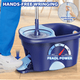 thumbnail image 5 of MYSPRI Spin Mop and Bucket with Wringer Set, 4 Microfiber Mop Heads,360° Floor Cleaner for Hardwood Tile Heavy Duty System, 5 of 9