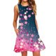 thumbnail image 1 of ICHUANYI Clearance Women's Fashion Sleeveless Round Neck Casual Pocket Printed Dress(Hot Pink, XXL) ICHUANYI WER2023081115626, 1 of 4