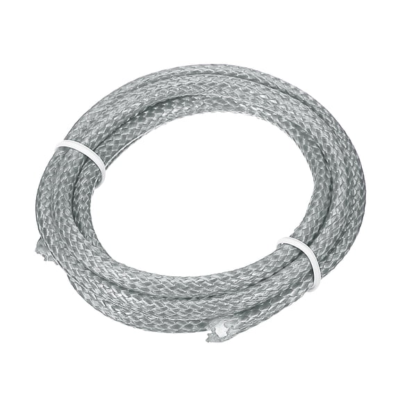 Uxcell Round Braided Leather Cord, Braided Leather Cord String Rope Folded Leather Strip Braiding Light Grey