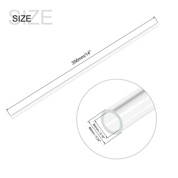 Transparent Rigide Tube 4mm(5/32'')ID x 6mm(1/4'')OD x 14pouce Plastique  Eau Tube pour Bricolage