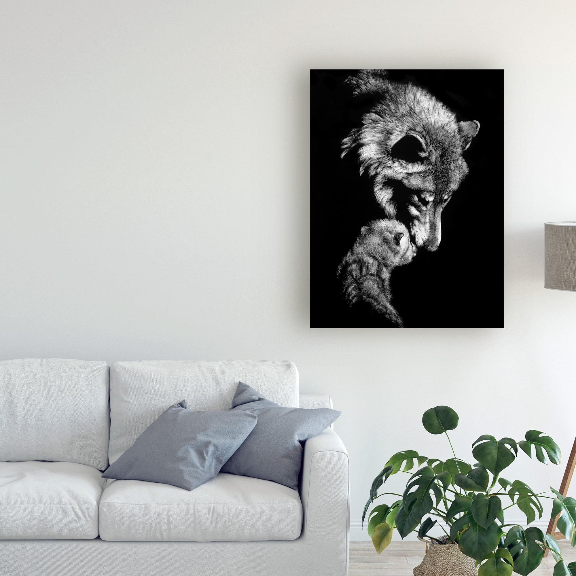 Trademark Fine Art 'Tenderness Wolf' Canvas Art by Julie Chapman