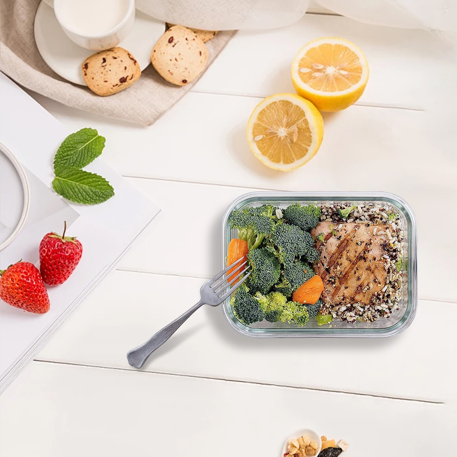 Stusgo 20-Piece Glass Food Storage Containers Set, Black photo 2