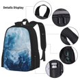 thumbnail image 3 of Balery Abstract Ocean Waves Mochila escolar 3 en 1 para niños: mochila resistente con lonchera térmica y estuche para lápices. Mochila escolar para niños y niñas., 3 of 7