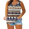thumbnail image 2 of LEBONYARD Tank Tops for Women 2024 Plus Size,Plus Size Tunic Tops for Women Sexy Round-Neck Blouse Printing Lace Casual Loose Summer Sleeveless Tank Gray XXXXXL, 2 of 6