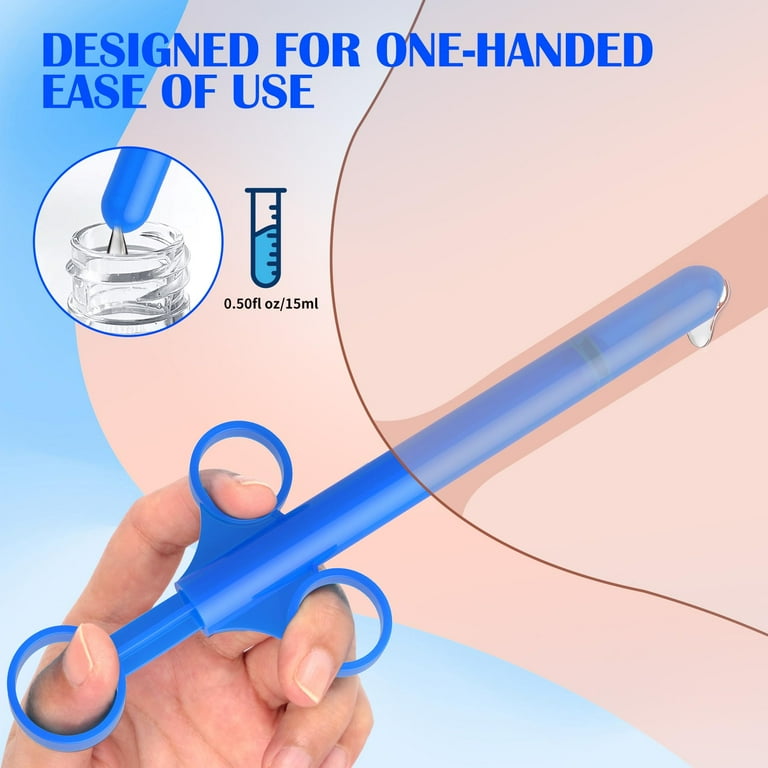 personal lubricant applicator Lube Applicator for Women Man & Couples, 2 Pcs Personal Lubricant Injector  with Smooth Rounded Cap, Reusable, Easy to Clean