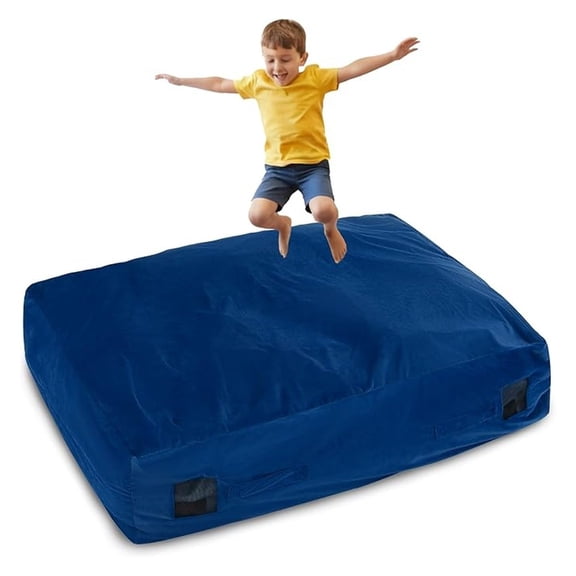 Crash Pad for Kids Sensory, 4.75FTx4.75FT/4 FTx3 FT Sensory Crash Mat w/Washable Cover & Foam Blocks for Jump, Climb, Gymnastics, Sensory Therapy, Kids, Adults