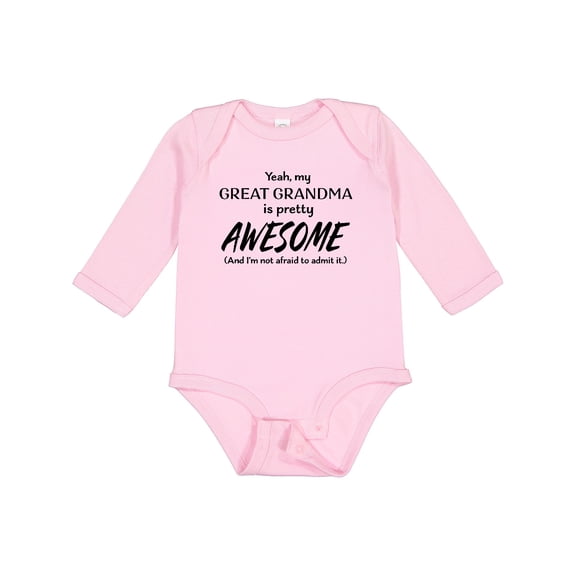 Inktastic Yeah My Great Grandma is Pretty Awesome Boys or Girls Long Sleeve Baby Bodysuit