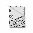 thumbnail image 2 of Xo Soft Flannel Fleece Blanket, Doodle Style Pattern with Friendship Monochrome Letters Internet Expression Print, Cozy Plush for Indoor and Outdoor Use, 60" x 80", Black and White, by Ambesonne, 2 of 6